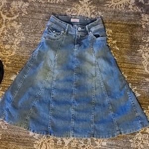 Girls Denim Long Skirt